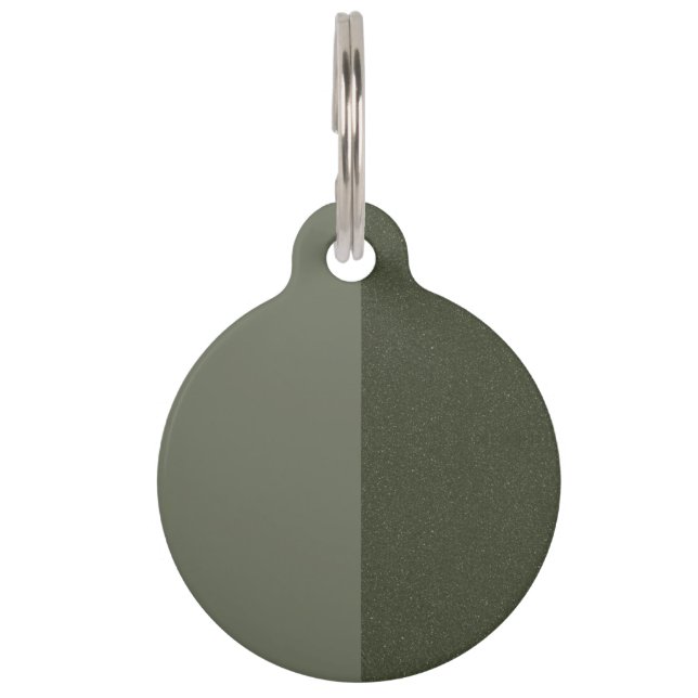 Moss Green Custom Pet Tag – Textured & Matte (Front)