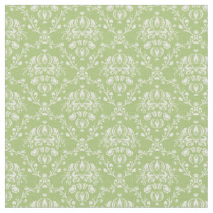 Moss Green Damask Fabric