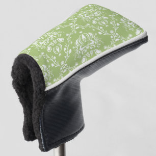 Moss Green Damask Golf Head Cover