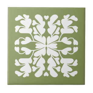Moss green deco ceramic tile
