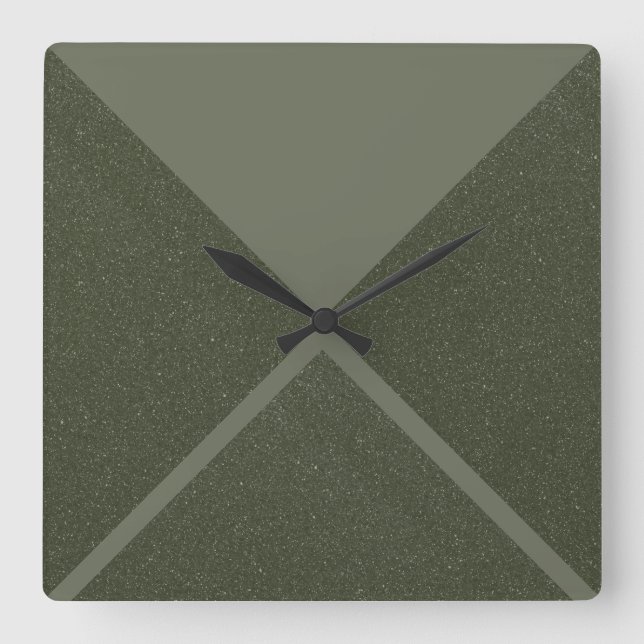 Moss Green Diagonal X Wall Clock (Front)
