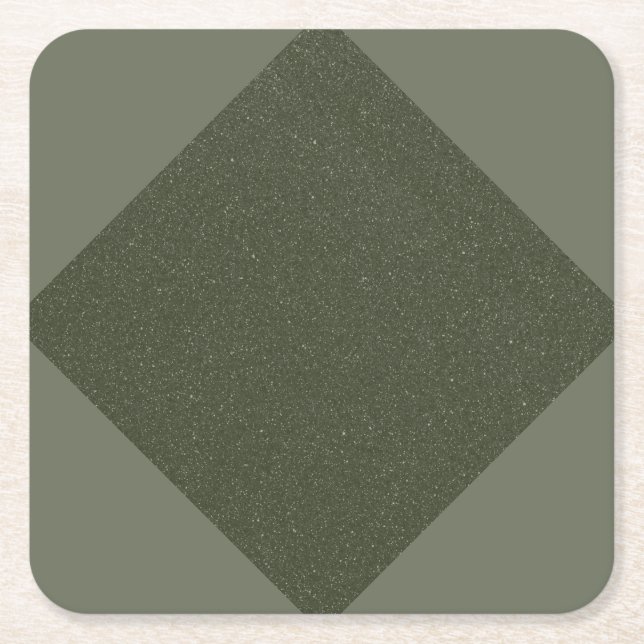 Moss Green Diamond Accent Paper Coaster (Front)