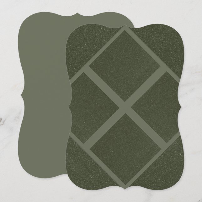 Moss Green Diamond Grid Flat Card (Front/Back)