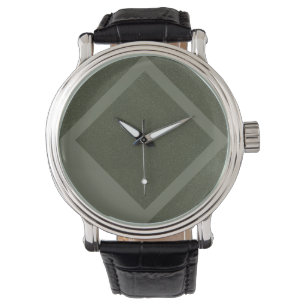 Moss Green Diamond-Lined Watch