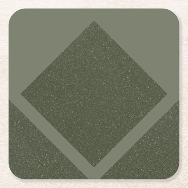 Moss Green Diamond Modern - Paper Coaster (Front)