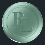 Moss Green Double Monogram Wax Seal Stickers<br><div class="desc">These elegant traditional style serif 2 Letter double Monogram Faux Wax Seal Stickers in the Moss Green colorway will make the perfect finishing touch to your save the dates, wedding invitations, or other special occasion stationery. Seal your envelopes or favour bags easily and beautifully with the look of real melted...</div>