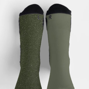 Moss Green Duo Crew Socks – Men’s Customisable