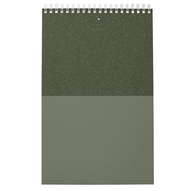 Moss Green Duo-Tone Custom Wall Calendar (Cover)