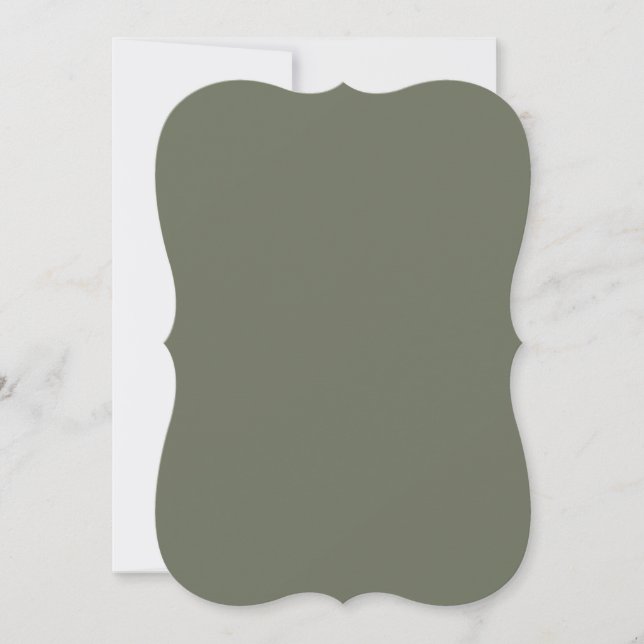 Moss Green Elegant Bracket Flat Card (Front)