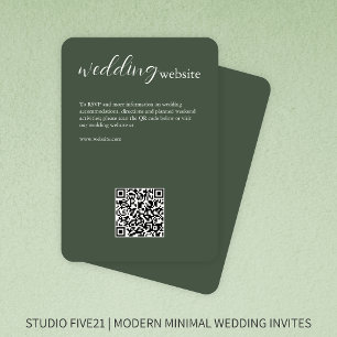 Moss Green • Elegant Modern Wedding Enclosure Card