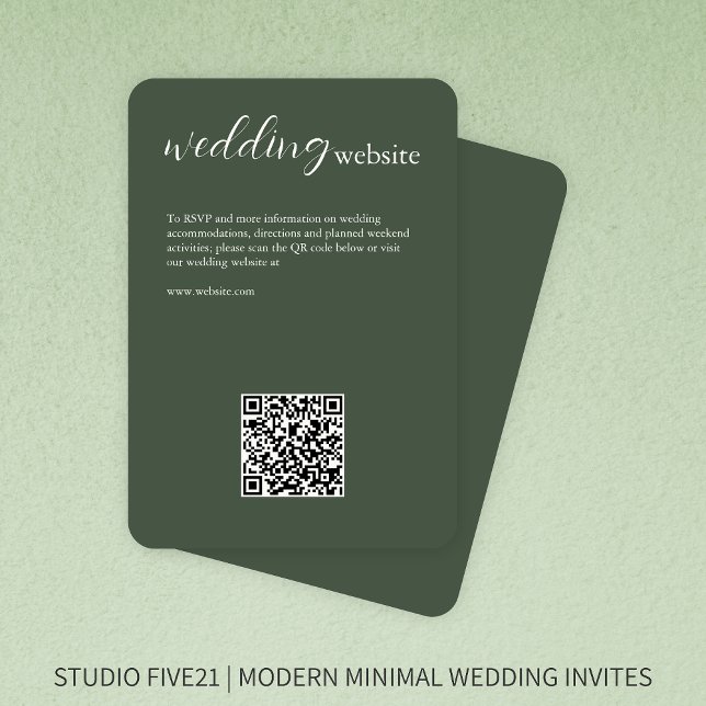 Moss Green • Elegant Modern Wedding Enclosure Card (Creator Uploaded)