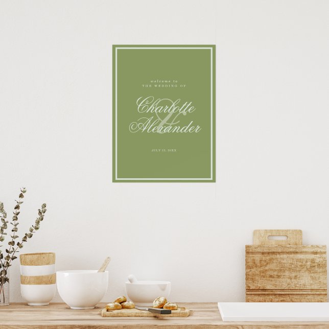 Moss Green Estate Wedding Welcome Sign (Kitchen)