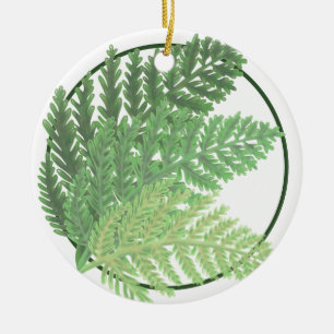Moss Green Fern Ceramic Ornament