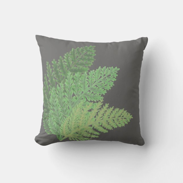 Moss Green Fern Cushion (Front)