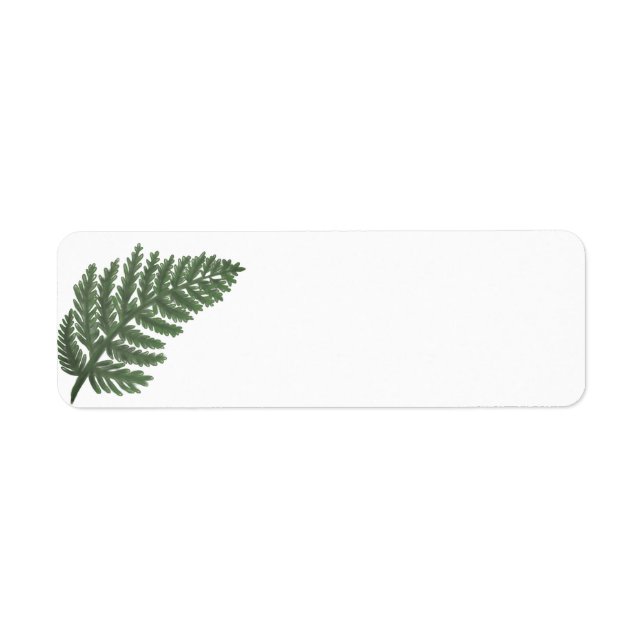 Moss Green Fern Return Address Label (Front)