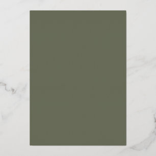 Moss Green Foil Holiday Card Template