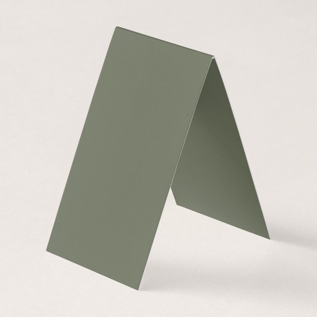 Moss Green Folded Business Card – Customisable (Front)