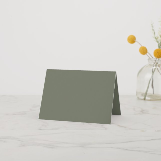 Moss Green Folded Thank You Card – Customisable (Front)