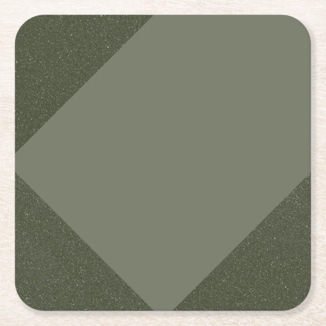 Moss Green Geometric Custom Coaster (Front)