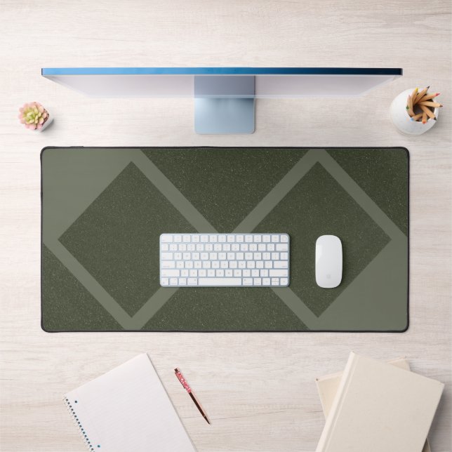 Moss Green Geometric Diamond Desk Mat – Customise (Office 1)