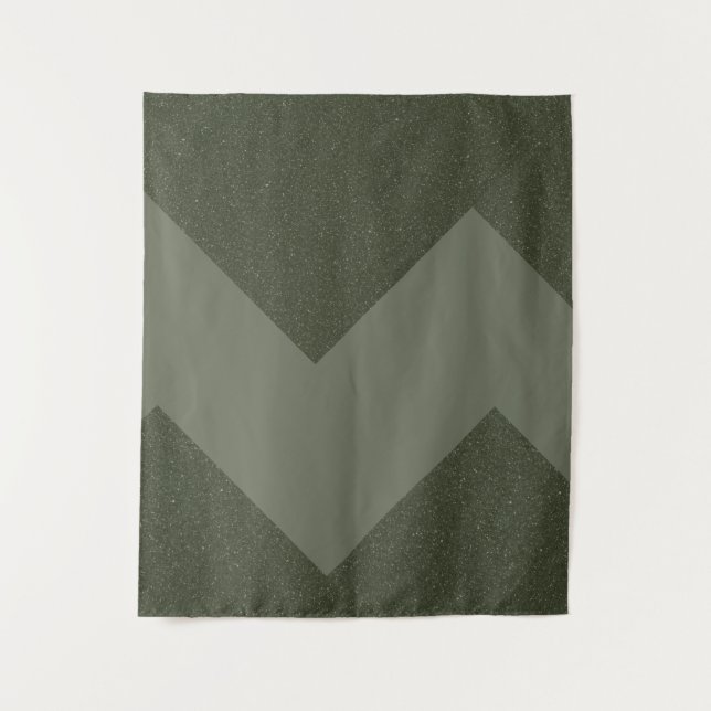 Moss Green Geometric Wall Tapestry (Front)