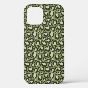 Moss Green Glamorous Leopard Spots Animal Print iPhone 12 Case