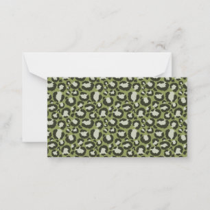 Moss Green Glamourous Leopard Spots Animal Print Card