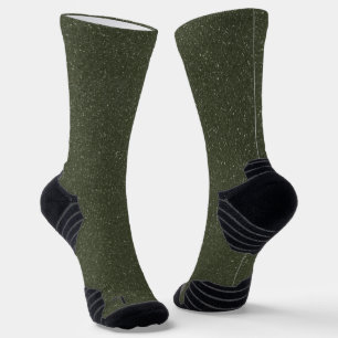 Moss Green Glitter Crew Socks –Women’s Custom Bulk