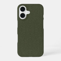 Moss Green Glitter iPhone 16 Case – Customisable