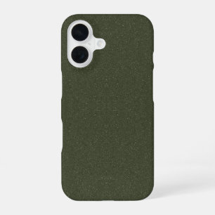 Moss Green Glitter iPhone 16 Case – Customisable