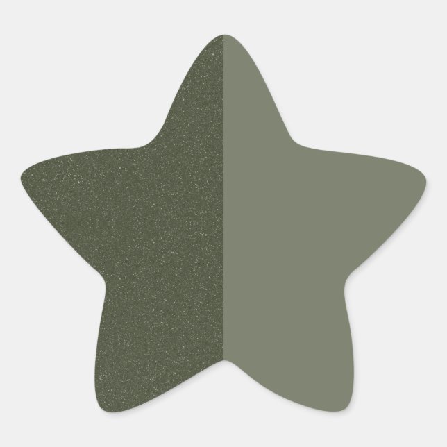 Moss Green Glitter Star Custom Sticker (Front)
