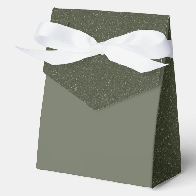 Moss Green & Glitter Top Favour Box – Customisable (Front)