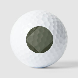 Moss Green Golf Ball with Geometric Art