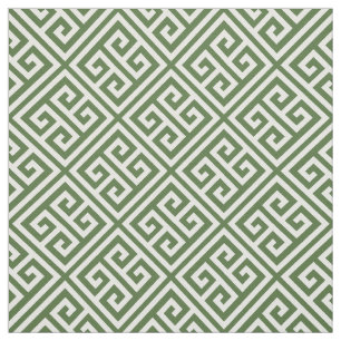Moss Green Greek Key Fabric