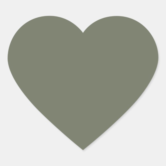 Moss Green Heart Sticker – Customisable (Front)