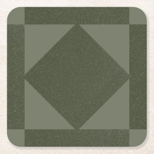 Moss Green Luxe Grid - Paper Coaster