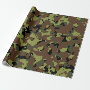 Moss Green Military Camo Wrapping Paper