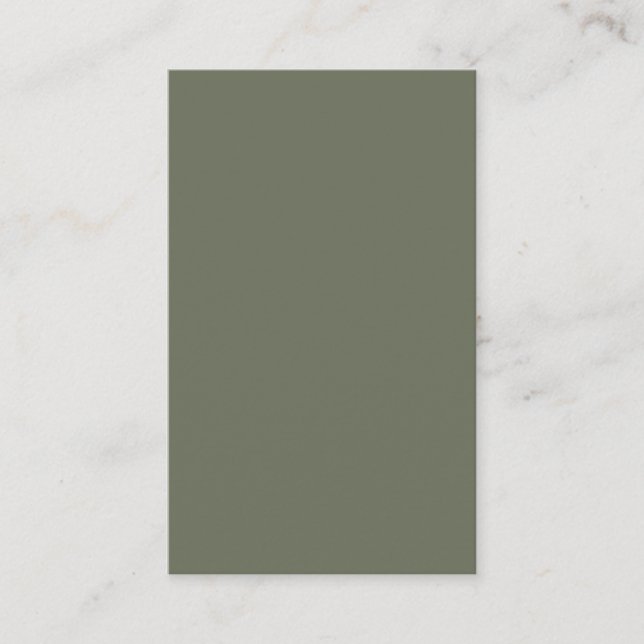 Moss Green Minimal Business Card – Customisable (Front)
