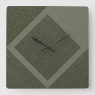 Moss Green Minimal Diamond Wall Clock