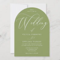 Moss Green Modern Arch Wedding