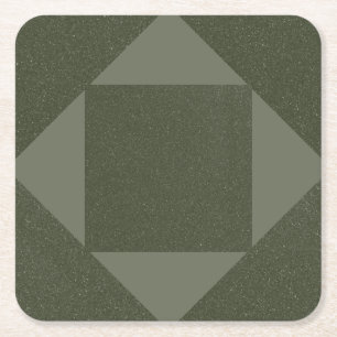 Moss Green Modern Quilt - Paper Coaster