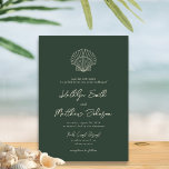 Moss Green Modern Shell Beach Destination Wedding Invitation<br><div class="desc">Moss Green Modern Shell Beach Ocean Destination Wedding Invitation Card. Celebrate your special day with this elegant and beautiful wedding invitation card to beautify your special occasion. All the texts are pre-arranged for you to personalise easily and quickly with your own details. If you need further customisation or matching items,...</div>