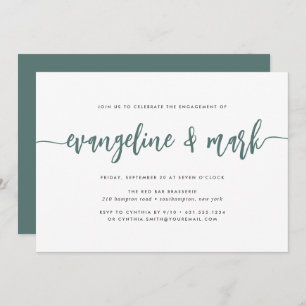 Moss Green   Modern Signature Engagement Party Invitation