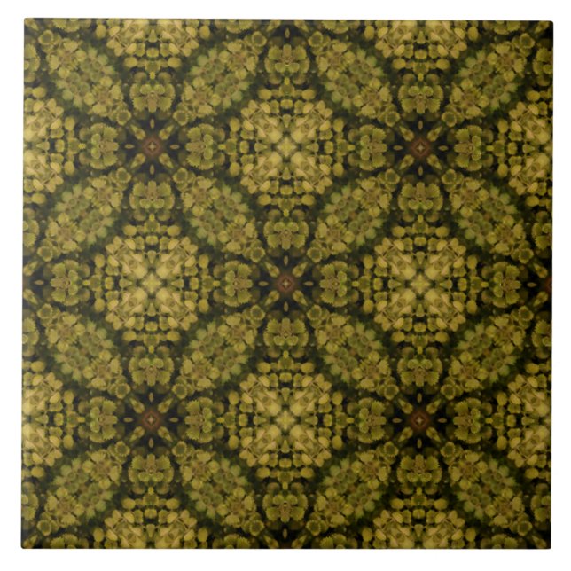 Moss Green Nature Pattern Ceramic Tile (Front)