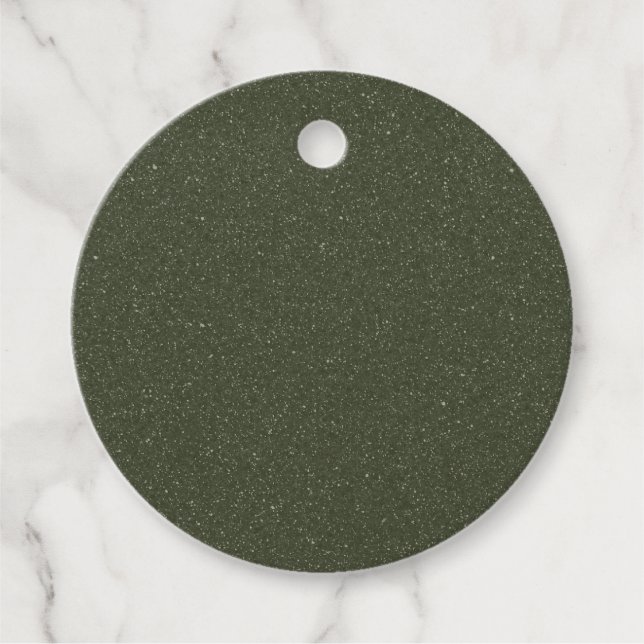 Moss Green Noise Favour Tag – Custom Look (Front)