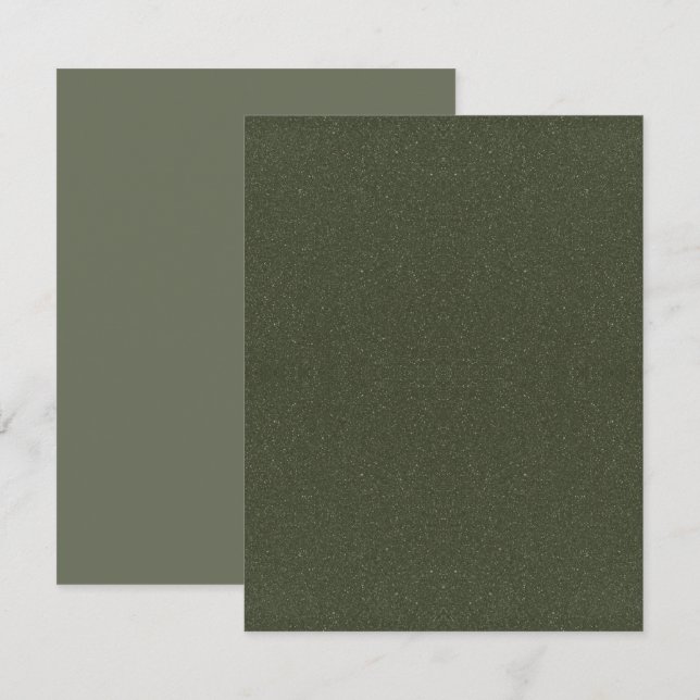 Moss Green Noise Flat Save The Date Card - Custom (Front/Back)
