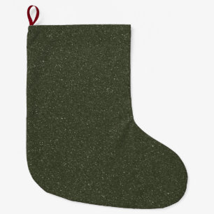 Moss-Green Noise Texture Custom Christmas Stocking