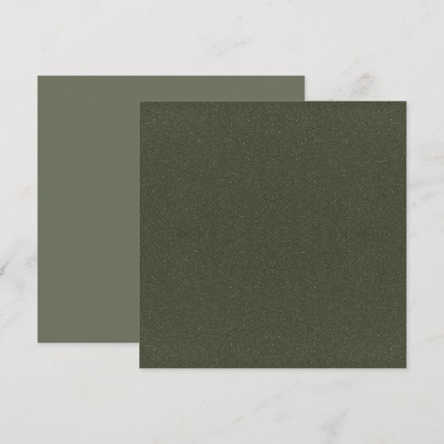 Moss Green Noise Texture Flat Card – Customisable (Front/Back)