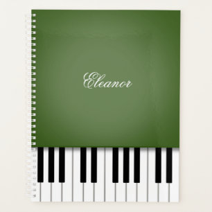 Moss Green Piano Music Keyboard Customised Planner