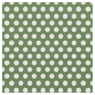 Moss Green Polka Dots Fabric